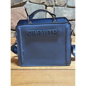 Steve Madden Bevelyn Satchel Crossbody Purse. Top handle. Blue.